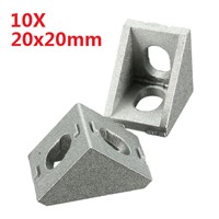 10Pcs Aluminum Brace Corner Joint Right Angle Bracket Joint L Shape 20x20mm New Grey Furniture Fittings