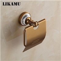 Likamu Toilet Paper Holders Antique Finish Blue and white porcelain Paper Roll Holder Wall Mounted Bathroom Accessories