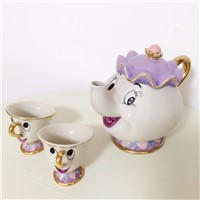 Beauty and the Beast Coffee Mug Pot Set Chip Tea Cup Teapot Porcelain Cups and Mugs Kettle Creative Drinkware Old Style