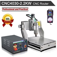 2200W Spindle Motor CNC Router Engraver 2.2KW Water-cooled 4030 Controller Wireless Pendant Handy Pulser Engraving Machine Kit