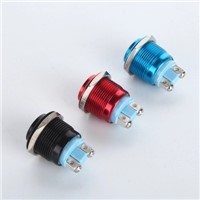 16mm High Head Waterproof Metal Push Button Switch Reset Button Switch Momentary Horn Car Red Green Yellow Blue Black 3A 250 VDC