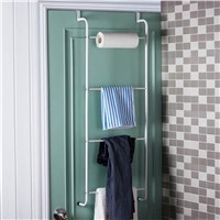 Metal 4-Layer Trapezoidal Storage Holder Nail-free Hanging Over Door Towel Racks Bathroom Storage Shelves Hot Search