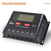 PWM Solar Charge Controller/Regulator 30A/40A/50/60A 12V/24V auto Battery Equalizing Charging APP Monitoring Street Light