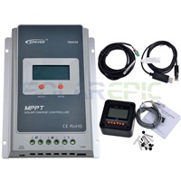 40A MPPT Solar Charge Controller + Remote Meter MT50 EPEVER Battery Regulator Battery Temperature Sensor and Monitoring Adapter