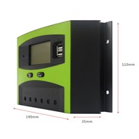 Smart Solar Charge Controller Light Photovoltaic Controller 48V 30A with Easy-to-read LCD Screen &amp;amp;amp; USB Ports LD3048