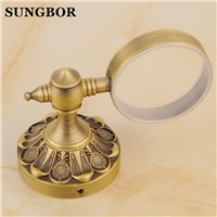European style bathroom brass Brushed Antique double cup holders,wall mounted retro toothbrush holder,Ceramic cup ZL-8702F