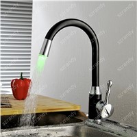 Black Solid Painting Deck Mount Painting Finish Kitchen Sink Faucet LED light Wet Sink Bar Faucet , Oil Rubbed Bronze