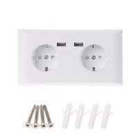 16A WallDouble Socket Charger Adapter Double USB Ports EU Plug Power Outlet Panel