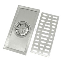 Rectangle Cover Stainless Steel Two Way Filter Floor Drain