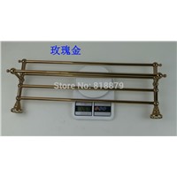 Brass double towel racks hardware accessories in titanium, Rose gold, Bronze and chrome