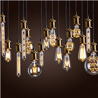 [MingBen] Vintage Edison Bulbs E27 220V Christmas Tree Incandescent Bulbs 40W ST64 Filament Retro Edison Light For Pendant Lamp