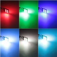 1set 5050 SMD RGB T10 194 168 W5W Car Reading Wedge Light Lamp 12 LED 16 Colors LED Bulb With Remote Controller Flash/Strobe
