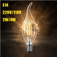 E14 4W LED COB Filament Light Candle Bulb Chandelier 440LM 220V Dimmable Cold White