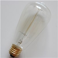 Uncleahtoh Vintage Edison Bulb ST64 E26 E27 Base Tungsten Filament Lamp