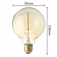 Uncleahtoh G95 vintage Edison Globe Antique Light Bulbs Thread Filament Style Nostalgic Light Bulbs