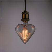 E27 Base 40W 220V Heart Shape Edison Vintage Style Tungsten Wire Light Bulbs Festival Romantic Ampoules Decorative Lights New