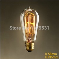 Lightinbox E27 40W 110V 220V ST58 Incandescent Bulb for pendant lights Vintage Edison Light Bulb