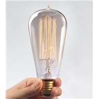 ST64 Antique Retro Vintage E26 E27 40W 60W 110V 220V Edison Light Bulb Incandescent Light Squirrel-cage Led Filament Bulb