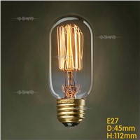 Hot sell Vintage Edison bulb T45 E27 110V 220V 40W incandescent lamp bulb for pendant/ceiling/table/wall lamp Home decoration