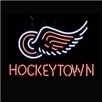 Business NEON SIGN board For LED Detroit Red Wings Hometown Ice Hockey GLASS Tube BEER BAR PUB Club Shop Light Signs 17*14&amp;amp;quot;