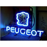 NEON SIGN board For Peugeot Car Brand Garage Real GLASS Tube BEER BAR PUB  store display  Business Shop Light Signs 17*14&amp;amp;quot;