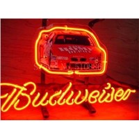 NEON SIGN board For Budweiser Autographed Nascar #20 Racing Car GLASS Tube BEER BAR PUB  store display  Shop Light Signs 17*14&amp;amp;quot;