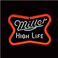 17*14&amp;amp;quot;  MILLER HIGH LIFE NEON SIGN REAL GLASS BEER BAR PUB LIGHT SIGNS store display  Restaurant  Advertising Lights