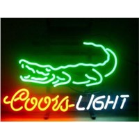 NEON SIGN For  coors light crocodile SIGN Signboard REAL GLASS BEER BAR PUB  display Restaurant  christmas Light Signs 17*14&amp;amp;quot;