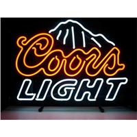 NEON SIGN For  COORS LIGHT SIGN Signboard REAL GLASS BEER BAR PUB  display   christmas Light Signs 17*14&amp;amp;quot;