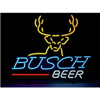 NEON SIGN For   BUSCH BEER Signboard REAL GLASS BEER BAR PUB  display  christmas Light Signs 17*14&amp;amp;quot;