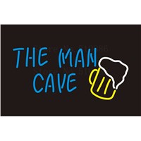 Custom NEON Sign Board The Man Cave GLlass Tube Beer Bar Club Pub Display Store Shop Light Signboard Signage Signs 17*14&amp;amp;quot;