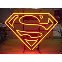 17*14&amp;amp;quot;  SUPERMAN LOGO Iron Man NEON SIGN REAL GLASS BEER BAR PUB LIGHT SIGNS store display  Restaurant  Shop Advertising Lights