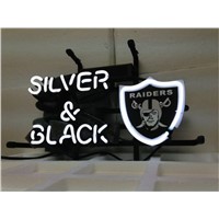 NEON SIGN For OAKLAND RAIDERS FOOTBALL  Signboard REAL GLASS BEER BAR PUB  display  RESTAURANT christmas Light Signs 17*14&amp;amp;quot;