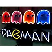 NEON SIGN For PACMAN GAME  Signboard REAL GLASS BEER BAR PUB  display  RESTAURANT outdoor Light Signs 17*14&amp;amp;quot;