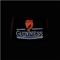 NEON SIGN For  GUINNESS  Signboard REAL GLASS BEER BAR PUB  display  RESTAURANT outdoor Light Signs 17*14&amp;amp;quot;
