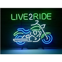 NEON SIGN  HARLEY MOTORCYCLE LOVE 2 RIDE RIDE EM HARD   Signboard REAL GLASS BEER BAR PUB  display  outdoor Light Signs 17*14&amp;amp;quot;