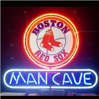 NEON SIGN board For MLB BOSTON RED SOX BASEBALL MAN CAVE GLASS BEER BAR PUB  store display  Restaurant  Shop Light Signs 17*14&amp;amp;quot;