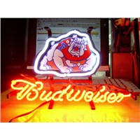 Business NEON SIGN board For  FRESNO STATE BULLDOGS BUDWEISER Baseball REAL GLASS Tube BEER BAR PUB Club Shop Light Signs 17*14&amp;amp;quot;