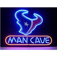 NEON SIGN board For HOUSTON TEXANS MAN CAVE LED FOOTBALL GLASS Tube BEER BAR PUB Club  Light Signs 17*14&amp;amp;quot;