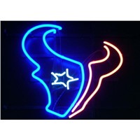 Business Custom NEON SIGN board For Football LED Houston Texans REAL GLASS Tube BEER BAR PUB Club Shop Light Signs 15*14&amp;amp;quot;