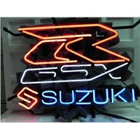 Business Custom NEON SIGN board For Japanese Motorcycle brand Suzuki GSX-R GLASS Tube BEER BAR PUB Club Shop Light Signs 16*16&amp;amp;quot;