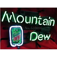 NEON SIGN For PepsiCo Mountain Dew Soft Drink Brand Garage  GLASS Tube BEER BAR PUB  store display  Shop Light Signs 17*14&amp;amp;quot;