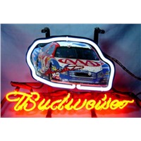 NEON SIGN board For Budweiser Autographed Nascar #6 Racing Car GLASS Tube BEER BAR PUB  store display  Shop Light Signs 17*14&amp;amp;quot;