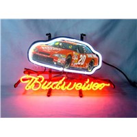 NEON SIGN  For Budweiser Autographed Nascar #20 Racing Car GLASS Tube BEER BAR PUB Decorative Custom Led Light  Signs 17*14&amp;amp;quot;