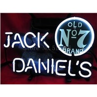 NEON SIGN For Jack Daniel&amp;amp;#39;s with no. 7 old whiskey logo Garage  GLASS Tube BEER BAR PUB  store display  Shop Light Signs 17*14&amp;amp;quot;
