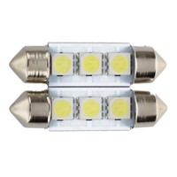 2017 NEW2x C5W 3 LED SMD 5050 34mm Xenon White Bulb plate shuttle Festoons dome ceiling lamp car light