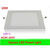 10pcs 18W Super Bright  Square LED Panel Light Cool White/Warm White 1480LM For Home Garden Party Living Bed Room DHL110V 220V