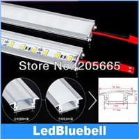 U-Aluminum sheet LED bar lights With accessories plug and PC cover, 5730 , 72 LEDs/meter, Lighting bar 12V Input