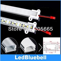 5730 LED Bar Lights U-Aluminum type with accessories plug and PC cover, Supper Bight LED 72pcs/meter, 12V Input