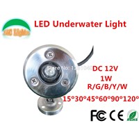 1W Single color Long bright LED underwater lights,DC12V IP68 Waterproof Outdoor Lighting,Red Green Blue Yellow White 10PCs a lot